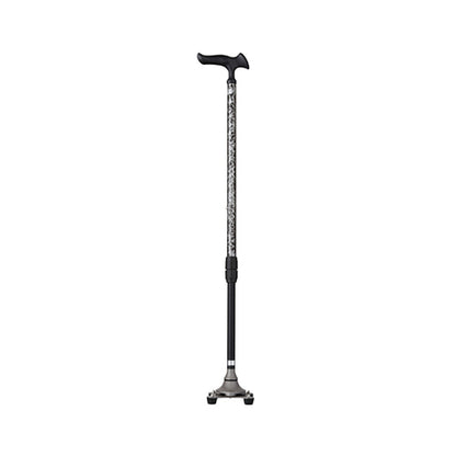 フジホーム かるがも4ポイントステッキ(バーズアイレッド/バーズアイシルバー)(長さ71～93cm、2.5cmピッチ)(重さ約570g) 多点杖 ステッキ 杖